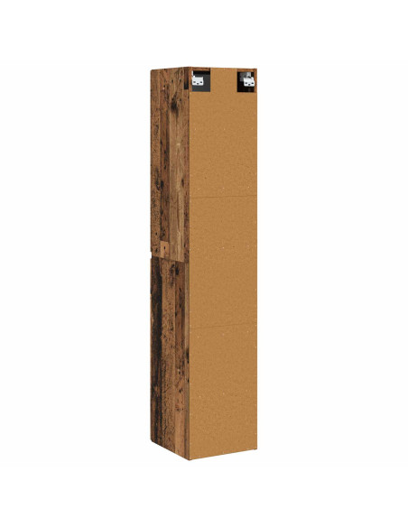 Mobiletto da Bagno a Muro Legno antico 33 x 34,5 x 160 cm