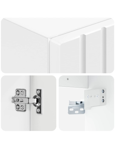 Mobiletto da Bagno a Muro Bianco 33 x 34,5 x 100 cm