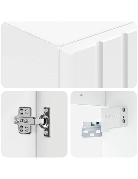 Mobiletto da Bagno a Muro Bianco 33 x 34,5 x 100 cm