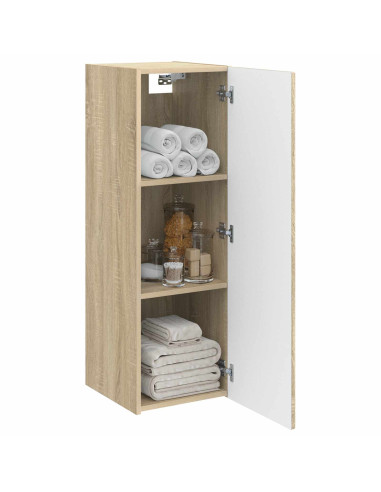 Mobiletto da Bagno a Muro Rovere Sonoma 33 x 34,5 x 100 cm