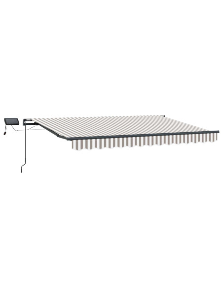 Tenda Retrattile Grigio chiaro e bianco 400 × 350 cm Tessuto