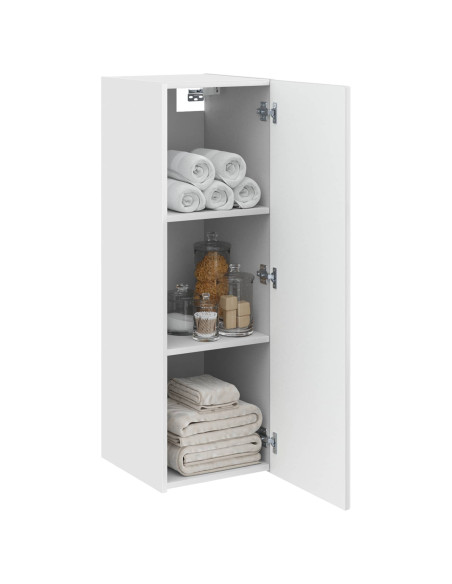 Mobiletto da Bagno a Muro Bianco Lucido 33 x 34,5 x 100 cm