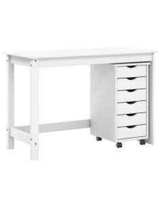 Set scrivania e mobiletto su ruote MOSS 2 pcs Bianco 2