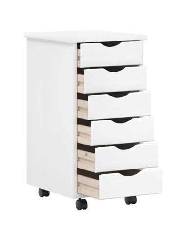 Set scrivania e mobiletto su ruote MOSS 2 pcs Bianco
