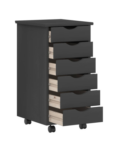 Set scrivania e mobiletto su ruote MOSS 2 pcs Grigio