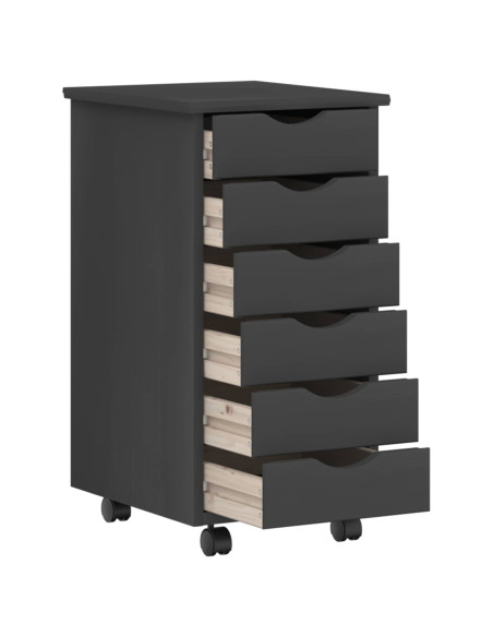 Set scrivania e mobiletto su ruote MOSS 2 pcs Grigio