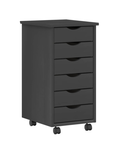 Set scrivania e mobiletto su ruote MOSS 2 pcs Grigio