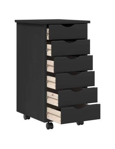 Set scrivania e mobiletto su ruote MOSS 2 pcs Nero