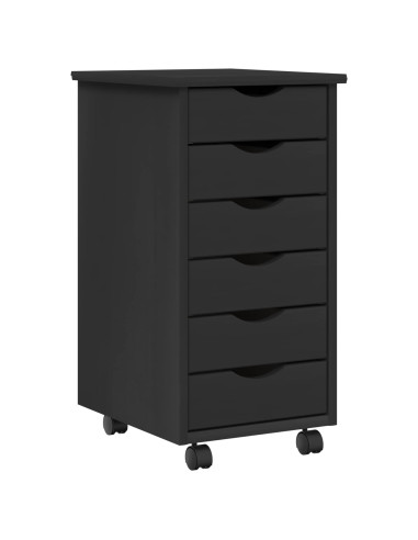 Set scrivania e mobiletto su ruote MOSS 2 pcs Nero