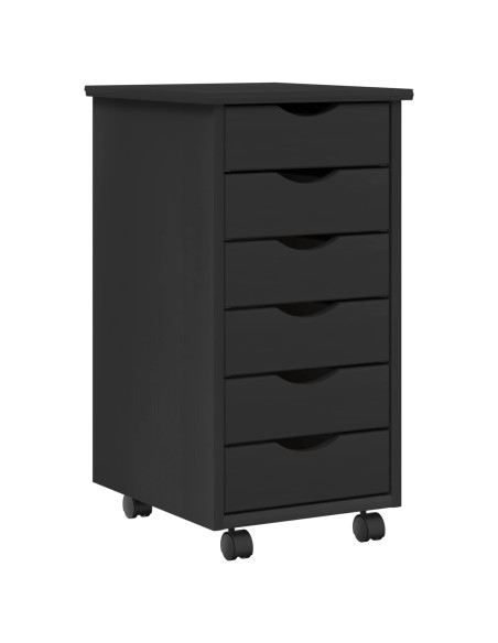 Set scrivania e mobiletto su ruote MOSS 2 pcs Nero