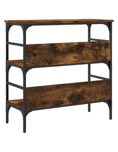 Tavolino Consolle Rovere Fumo 75x32x75 cm in Legno Multistrato
