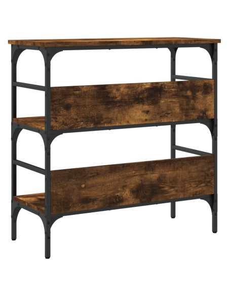 Tavolino Consolle Rovere Fumo 75x32x75 cm in Legno Multistrato