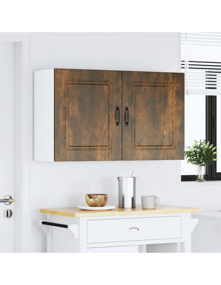 Pensili da cucina 2 pz Kalmar in Legno Multistrato Rovere Fumo
