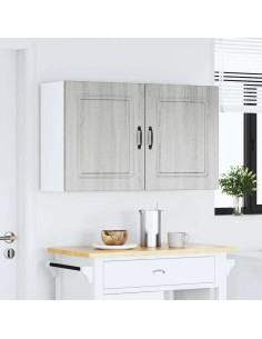 Pensili da cucina 2 pz Kalmar Grigio in Legno Multistrato Sonoma