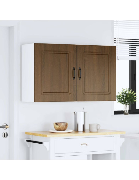 Pensili da cucina 2 pz Kalmar in Legno Multistrato color rovere Marrone