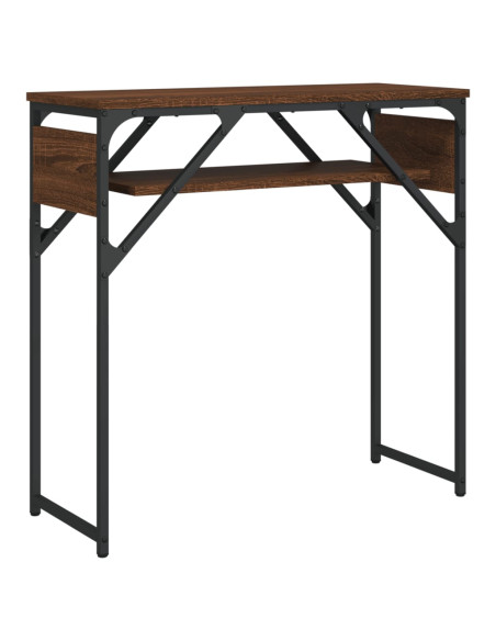 Tavolo Consolle Ripiano Rovere Marrone 75x30x75cm Multistrato