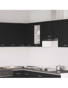 Mobile pensile in vetro rovere Nero 40x31x60 cm in Legno Multistrato