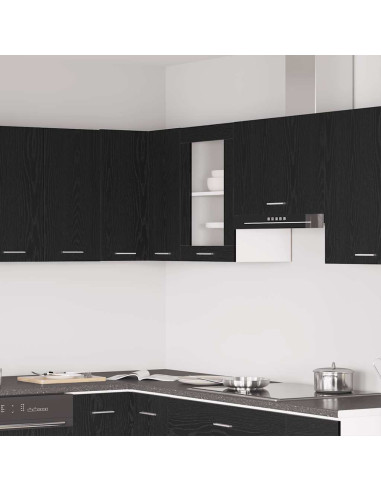 Mobile pensile in vetro rovere Nero 40x31x60 cm in Legno Multistrato