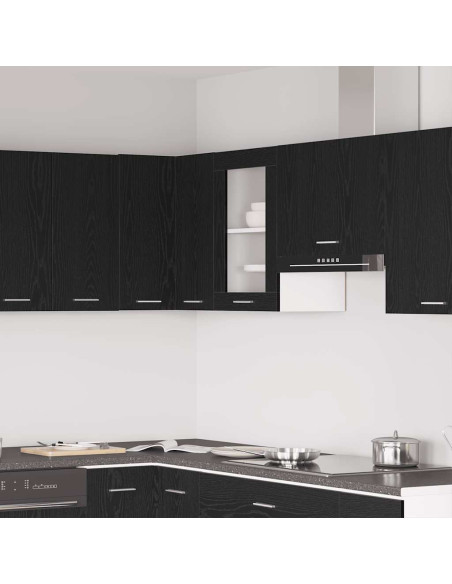 Mobile pensile in vetro rovere Nero 40x31x60 cm in Legno Multistrato