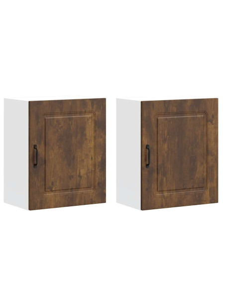 Pensili da cucina 2 pz Kalmar in Legno Multistrato Rovere Fumo