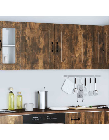 Pensili da cucina 2 pz Kalmar in Legno Multistrato Rovere Fumo