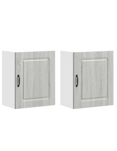 Pensili da cucina 2 pz Kalmar Grigio in Legno Multistrato Sonoma 2