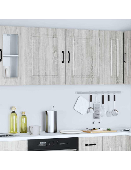 Pensili da cucina 2 pz Kalmar Grigio in Legno Multistrato Sonoma