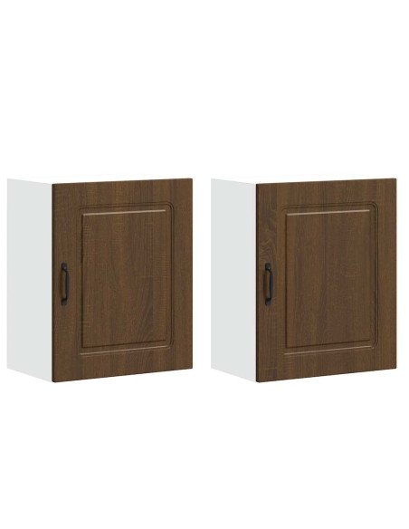 Pensili da cucina 2 pz Kalmar in Legno Multistrato color rovere Marrone