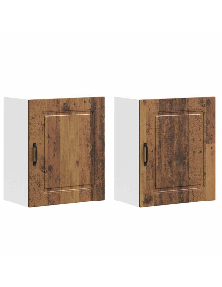 Pensili da cucina 2 pz Kalmar in Legno Multistrato Legno Antico