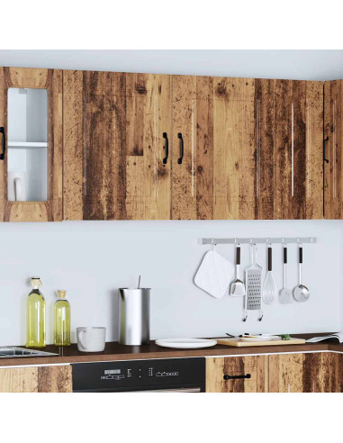 Pensili da cucina 2 pz Kalmar in Legno Multistrato Legno Antico