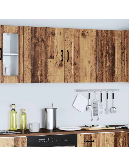 Pensili da cucina 2 pz Kalmar in Legno Multistrato Legno Antico