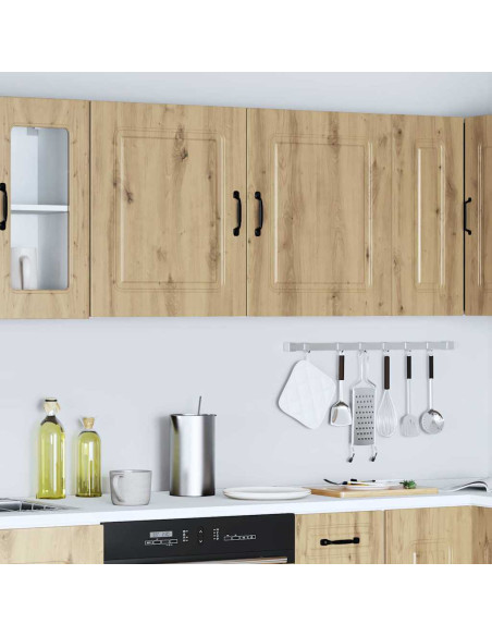 Pensili da cucina 2 pz Kalmar in Legno Multistrato Rovere Artigianale