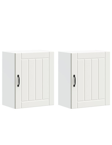 Pensili da cucina 2 pz Lucca in Legno Multistrato Bianco