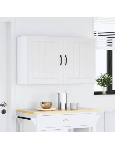 Pensili da cucina 2 pz Lucca in Legno Multistrato Bianco