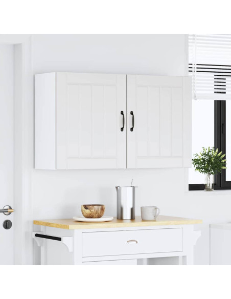 Pensili da cucina 2 pz Lucca in Legno Multistrato Bianco
