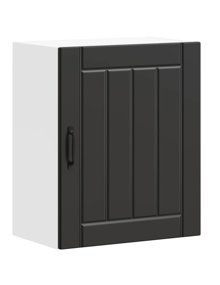 Pensili da cucina 2 pz Lucca in Legno Multistrato Nero