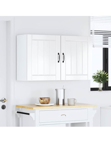 Pensili da cucina 2 pz Lucca in Legno Multistrato Bianco Lucido