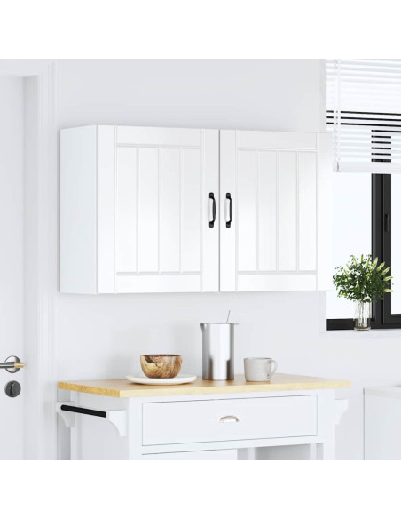 Pensili da cucina 2 pz Lucca in Legno Multistrato Bianco Lucido