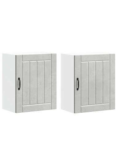 Pensili da cucina 2 pz Lucca in Legno Multistrato Grigio cemento