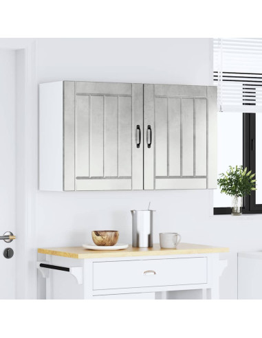 Pensili da cucina 2 pz Lucca in Legno Multistrato Grigio cemento
