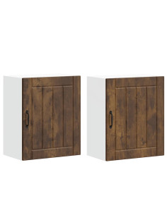 Pensili da cucina 2 pz finitura Lucca in rovere affumicato in Legno Multistrato 2