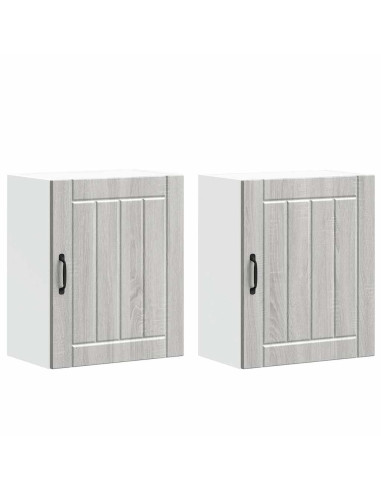 Pensili da cucina 2 pz Lucca Grigio Sonoma in Legno Multistrato