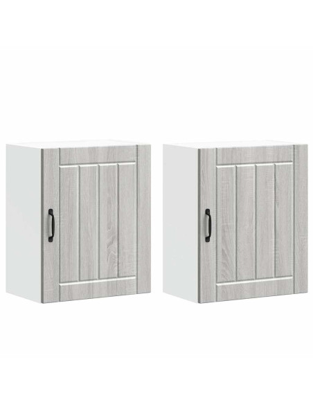 Pensili da cucina 2 pz Lucca Grigio Sonoma in Legno Multistrato