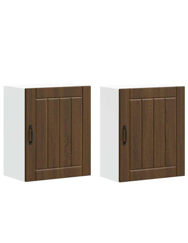Pensili da cucina 2 pz Lucca in Legno Multistrato color rovere Marrone