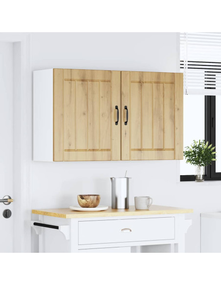 Pensili da cucina 2 pz Lucca in Legno Multistrato Rovere Artigianale