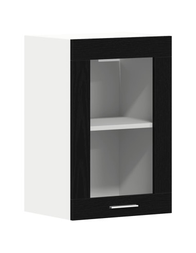 Mobile pensile in vetro rovere Nero 40x31x60 cm in Legno Multistrato