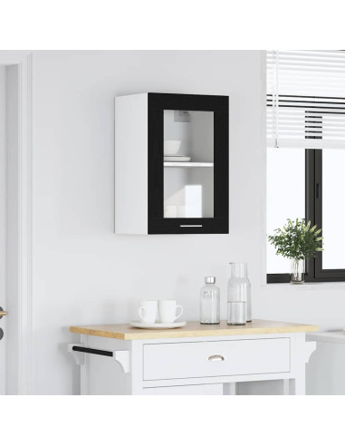 Mobile pensile in vetro rovere Nero 40x31x60 cm in Legno Multistrato