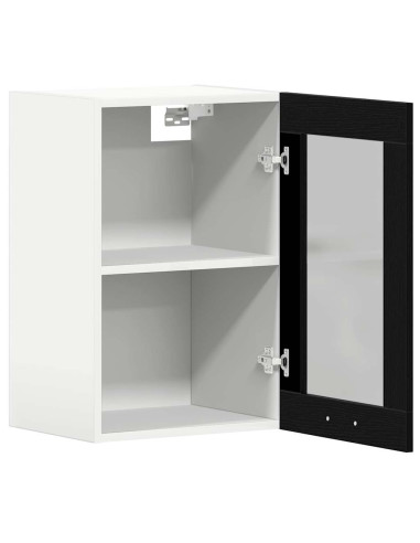 Mobile pensile in vetro rovere Nero 40x31x60 cm in Legno Multistrato