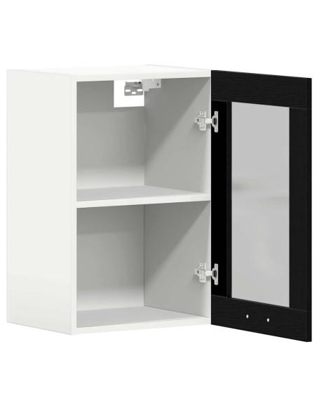Mobile pensile in vetro rovere Nero 40x31x60 cm in Legno Multistrato
