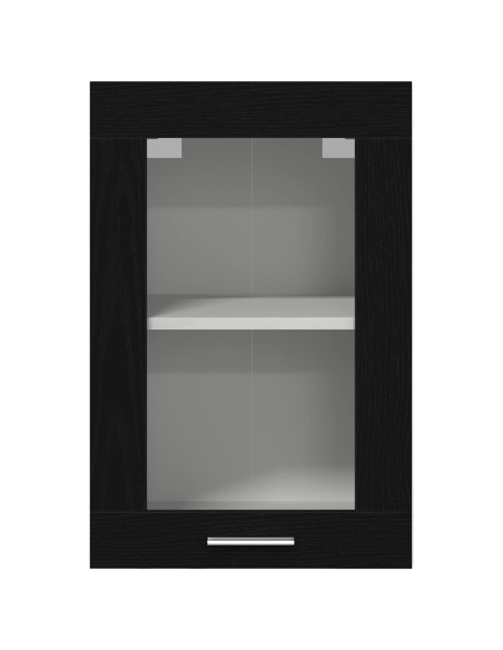 Mobile pensile in vetro rovere Nero 40x31x60 cm in Legno Multistrato